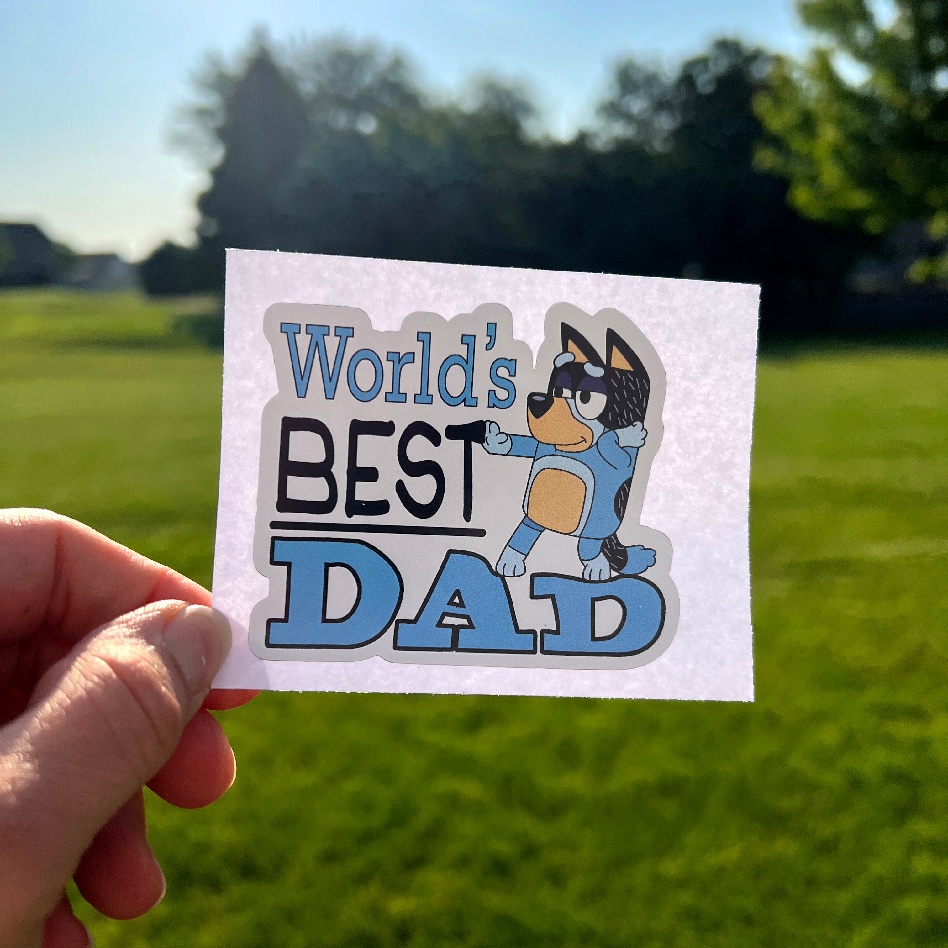 (B20) World's Best Dad - Dog Family Decal / Sticker